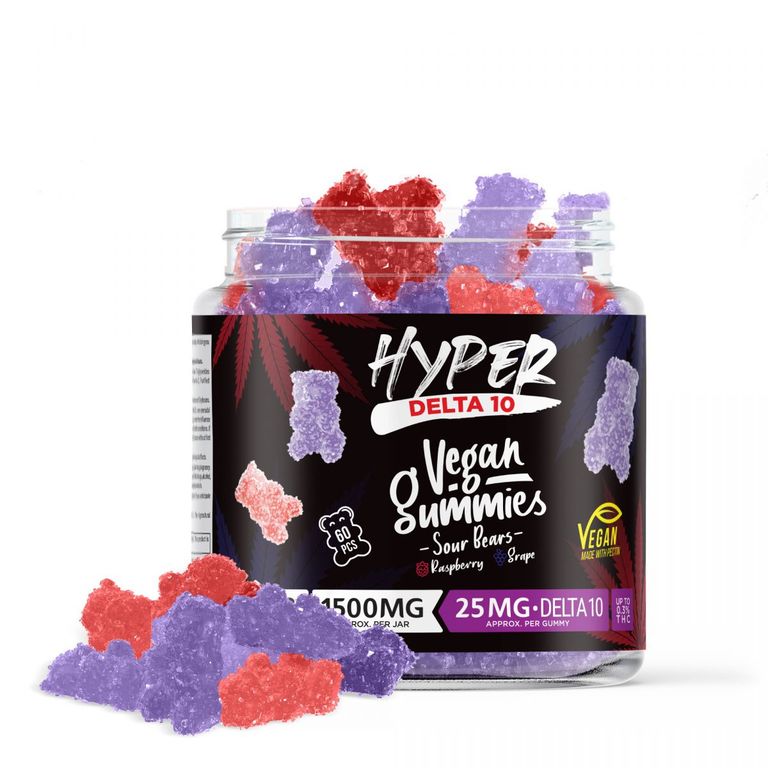 Vegan Gummies Sour Bears Raspberry and grape
